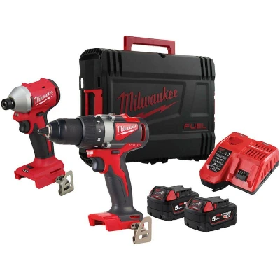 Afbeelding van Milwaukee M18 BLPP2B3 502X powerpack 2 kit Brushless (M18BLDD2, BLIDR, x 5,0 Ah) 4933492846