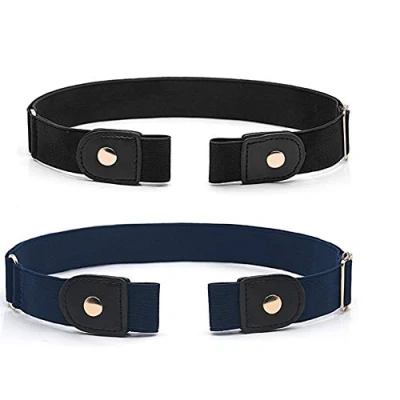 Afbeelding van 2 stuks riemen zonder gesp, onzichtbare elastische riem, gespvrij, verstelbare jeansbroek, riem voor dames en heren