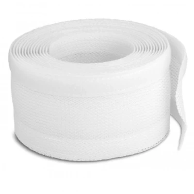 Afbeelding van Delock Geflechtschlauch mit Klettverschluss 5 m x 32 mm weiß