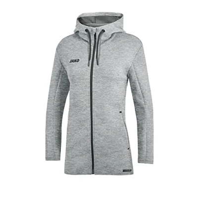 Afbeelding van JAKO Premium Basics Jack Met Capuchon, Dames, Lichtgrijs Gevlekt, 42