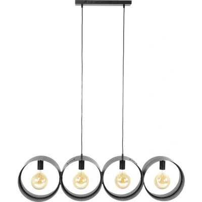 Afbeelding van Giga Meubel Hanglamp Zwart Metaal 120x15x150cm 4 Lichts