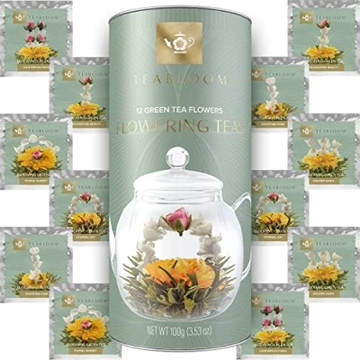 Afbeelding van Teabloom bloeiende thee cadeauset met 12 verschillende in elegante geschenkbus (36 steeps)