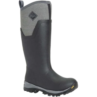 Afbeelding van Muck Boots Dames Arctic Ice Tall Agat Regenlaars, Zwart Grijs Geometrisch, 36 EU