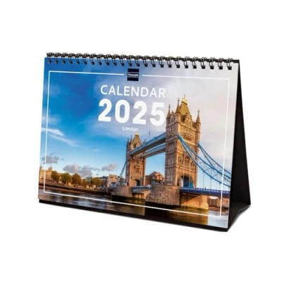 Afbeelding van Finocam Kalender met afbeeldingen bureauformaat internationaal 2025 maandweergave januari december (12 maanden) London