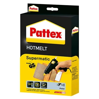 Afbeelding van Pattex hotmelt lijmpistool Supermatic, professioneel met elektronische temperatuurregeling, set en 2 lijmstiften