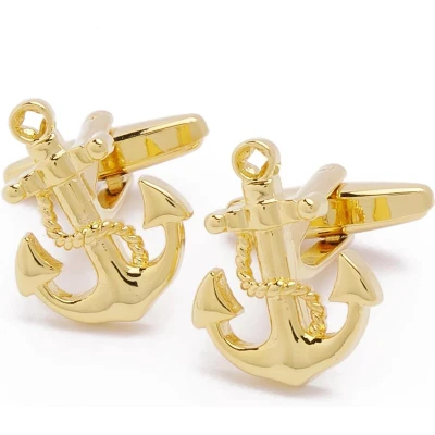 Afbeelding van Manchetknopen Anker met Touw Boot Goud Zeilen