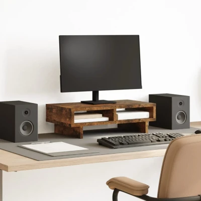 Afbeelding van vidaXL Monitorstandaard 50x27x15 cm bewerkt hout gerookt eikenkleurig
