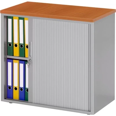 Afbeelding van Stalen roldeurkast 72,5x80x43cm bladkleur Lichtgrijs framekleur Wit (RAL9010)