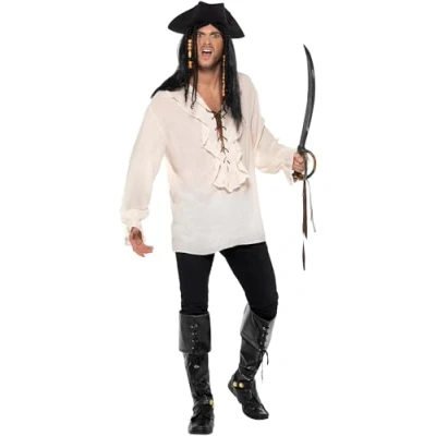 Afbeelding van SMIFFY&#039;S Gebroken witte piraten blouse voor volwassenen XL