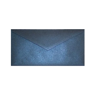 Afbeelding van Netuno 100 enveloppen parelmoer donkerblauw lang 110x220mm 120g Aster metallic Queens Blue glanzende voor bruiloft Kerstmis