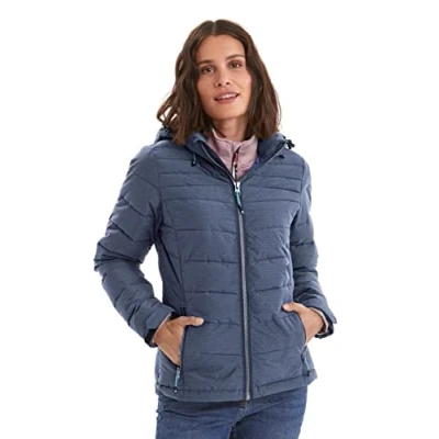 Afbeelding van killtec Women&#039;s Gewatteerd jack met afritsbare capuchon Skane WMN Quilted JCKT A, dark navy, 42, 35615 000
