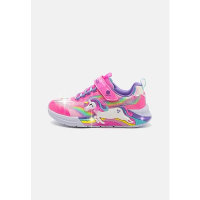 Afbeelding van Skechers Unicorn Chaser Sneakers laag Pink sparkle/multicoloured voor kinderen, Maat: 21, sparkle/multi coloured Textiel/ synthetisch