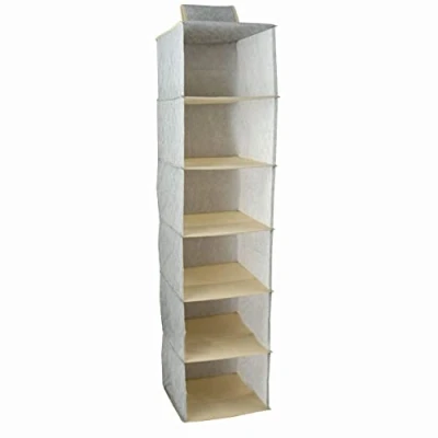 Afbeelding van MSV kast organiser hangend 6 vakken 28 x 112 cm grijs Opbergmanden
