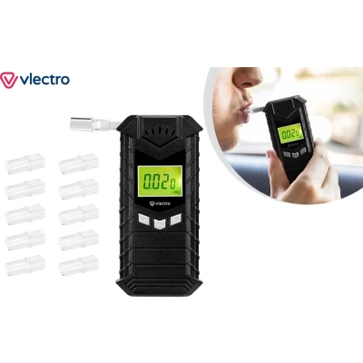 Afbeelding van Vlectro Alcoholtester Digitale Blaastest USB Oplaadbaar Inclusief Mondstukjes Compact Ontwerp