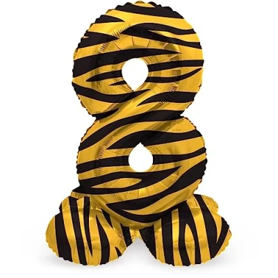 Afbeelding van Folat Staande folieballon Cijfer 8 Tiger Chic 72 cm