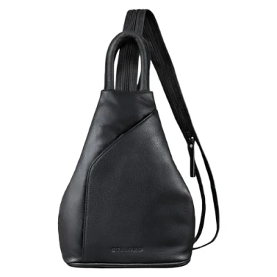 Afbeelding van STILORD &#039;Lyanna&#039; Rugzak Schoudertas Leer voor Dames Kleine Vintage Rugtas Handtas 2 in1 Backpack Handbag Sling Bag Crossbody Daypack Shopping Echt Leder, Kleur:zwart