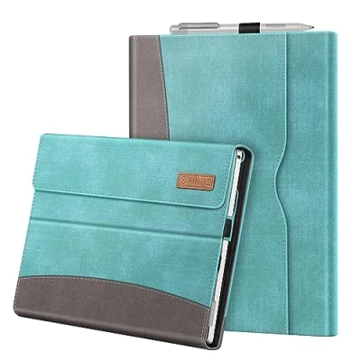 Afbeelding van Fintie Case voor Surface Pro 7 / 6 5 4 3, Multi Kijkhoek Kunstleren Beschermhoes met Documentsleuven, Compatibel Het Type Cover Toetsenbord, (Turkoois)