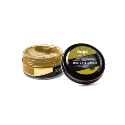Afbeelding van Kaps Schoencreme schoensmeer verzorgt het leer en geeft glans (108) Oker Geel 50ml