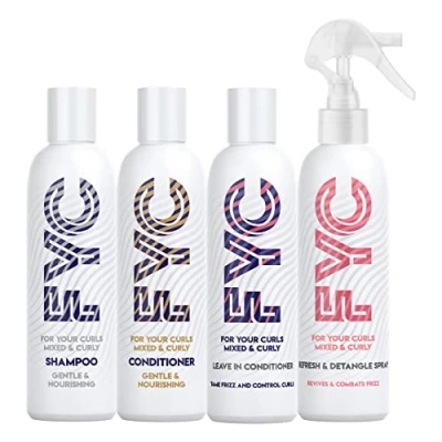 Afbeelding van FYC Zacht &amp; Voedend Bundel voor krullend haar 4 x 250ml Producten Bevat Shampoo en Conditioner haar, Refresh Detangle Spray Leave in