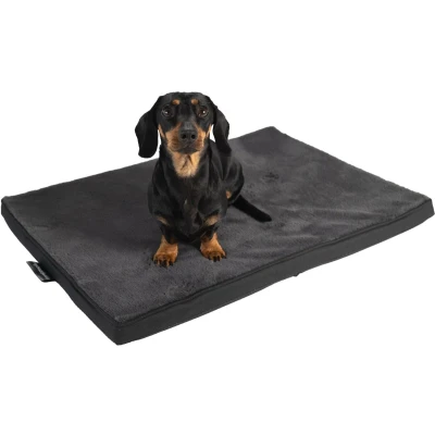Afbeelding van MyBestBuddy Hondenbed met comfortschuimkern grijs 70x50 cm M, hondenkussen zachte stoffen bekleding allergievriendelijk wasbaar op 40 C hondenmat voor kleine honden ca. 3 dik, 70 x 50