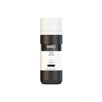 Afbeelding van Liquitex 1946276 Professionele Acrylverf Soft Body Kunstenaarsverf in romig dekkende consistentie, hoge pigmentatie, lichtecht &amp; verouderingsbestendig, 946ml fles Mars Black