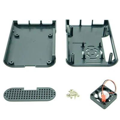 Afbeelding van Paradisetronic.com Behuizing met ventilator voor Raspberry Pi 4 Model B, zwart
