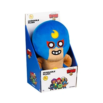 Afbeelding van Brawl Stars EL Primo The Mexican Wrestler Knuffeldier, 30 cm hoog, pluche pop, P.M.I. Officieel gelicentieerd speelgoed, Supercell, cadeau voor spelers, om te verzamelen