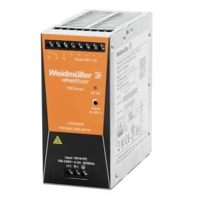 Afbeelding van Weidmuller 1 fase geschakelde voedingseenheid in 100 240vac uit 24vdc 240w 10a din railmontage 1478130000