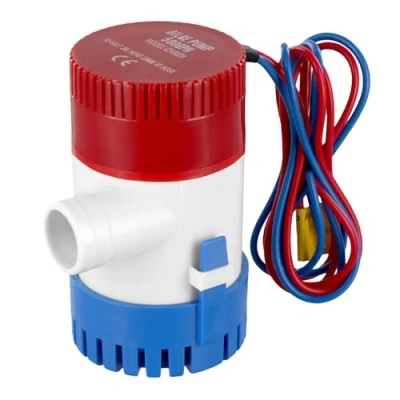 Afbeelding van QWORK® 12V 500GPH lenspomp voor marineboten, jachten, caravans dompelwaterpomp zoet, zout en vuil water
