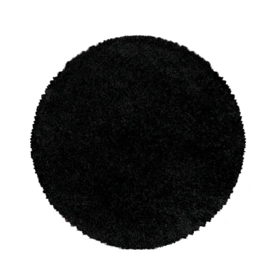 Afbeelding van Monaco Soft Shaggy Hoogpolig Vloerkleed Black 120 cm rond