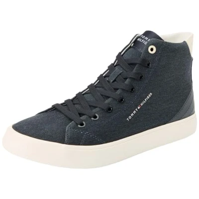 Afbeelding van Tommy Hilfiger Heren Th Hi Vulc Zomer CVS Fm0fm05076 Vulcanized Sneaker, Blauwe Woestijnhemel, 45 EU