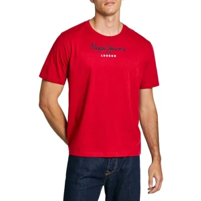 Afbeelding van Pepe Jeans EGGO Tshirt print, Heren, Maat: XL, Ruby red