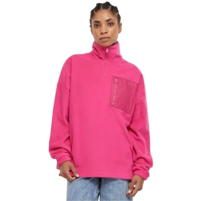 Afbeelding van Urban Classics Polar Troyer Fleece trui, Dames, Maat: Large, Hibiskuspink