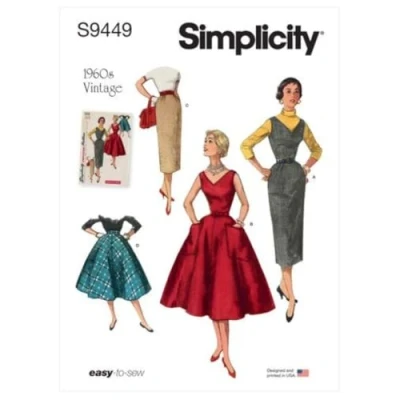 Afbeelding van Simplicity Naaipatroon S9449 Misses&#039; jurk, trui en rokken