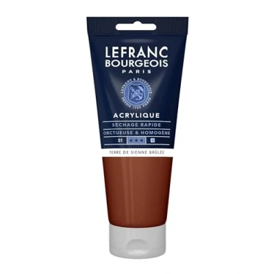 Afbeelding van Lefranc Bourgeois 300351 fijne acrylverf, hoog gepigmenteerd, goede dekking, romige homogene textuur 200ml tube, Burnt Sienna