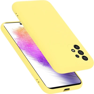 Afbeelding van Cadorabo Hoesje geschikt voor Samsung Galaxy A73 5G in LIQUID GEEL Beschermhoes gemaakt van flexibel TPU silicone Case Cover