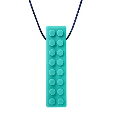 Afbeelding van ARK® Kauwketting in verschillende diktes met verstelbare afscheurlijn en ATC onderhoudsinstructies Sensory halsketting, bijtblok, kauwen, tanden, autisme baksteen getextureerd stevig turquoise
