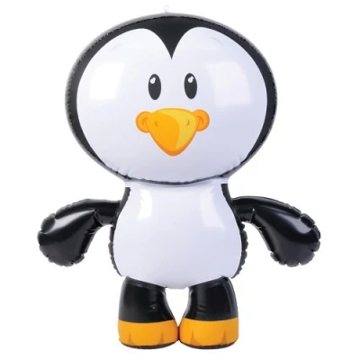 Afbeelding van Opblaasbare dieren Pinguin wit/zwart 56 cm pvc kunststof opblaasspeelgoed