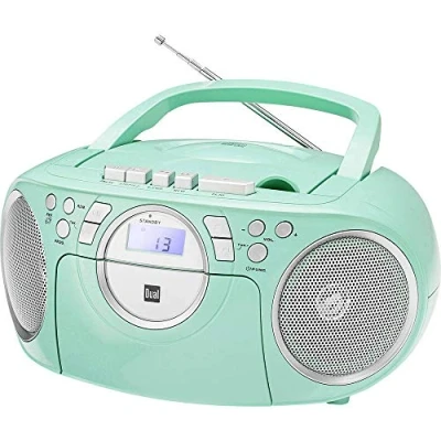 Afbeelding van Dual 75404 P 70 Mint cassetteradio CD FM radio Boombox speler Stereo Luidspreker AUX ingang Netwerk/batterijvoeding Draagbaar