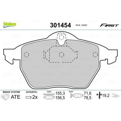 Afbeelding van Valeo Remblokset 301454