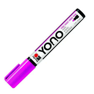 Afbeelding van Marabu YONO Marker, 12400103334, neonroze 334, veelzijdige acrylstift met Japanse ronde punt, 1,5 3 mm, op waterbasis, lichtecht en waterbestendig, voor bijna alle ondergronden