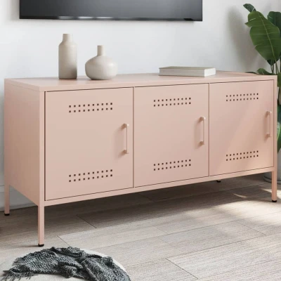 Afbeelding van vidaXL Tv meubel 100,5x39x50,5 cm staal roze