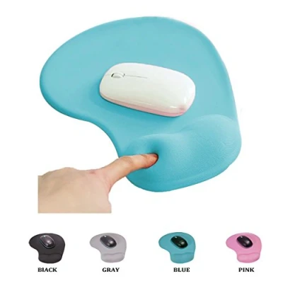 Afbeelding van muismat gel, SHESHY met polssteun handige gel antislip rubberen basis, ergonomisch, grijs/zwart/roze/blauw