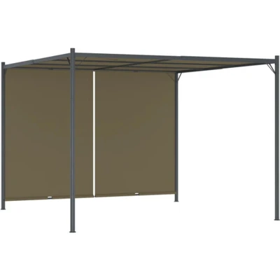 Afbeelding van Pergola met uittrekbaar dak 180 g/m² 3x3 m taupe