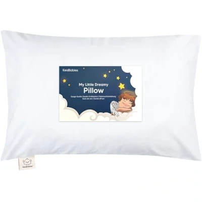 Afbeelding van Hoofdkussen voor Kleine Kinderen Met Kussensloop Zacht, Biologisch Katoenen Kussen om Te Slapen, Wasbaar (Soft White)