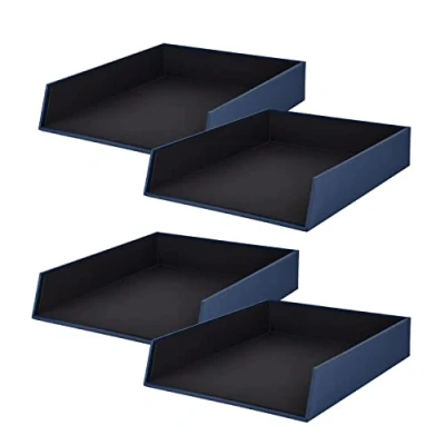 Afbeelding van Rössler 1335452900 4 S.O.H.O ordnerbakje voor DIN A4, Navy, stuks, stapelbare ordnerbakjes, brievenbak 26 x 6 32 cm