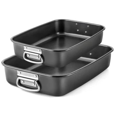 Afbeelding van MGE Set van 2 Bakplaten Ovenbraadslede met Handgrepen Braadplaat Koolstofstaal