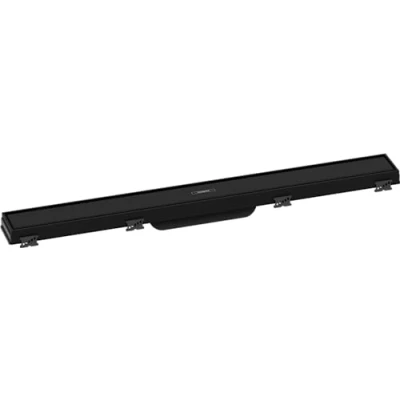Afbeelding van hansgrohe RainDrain Match 700, 56037670, met in hoogte verstelbaar frame, matzwart, kant en klare set douchegoot, 70 cm