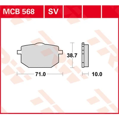Afbeelding van TRW Lucas Sintered voering MCB568SV