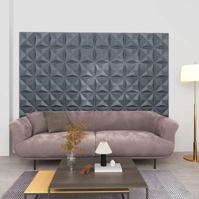 Afbeelding van vidaXL 48 st Wandpanelen 3D origami 12 m² 50x50 cm grijs